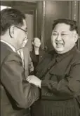  ?? AP ?? ■ North Korean leader Kim Jong Un with South Korean national security director Chung Euiyong, Pyongyang