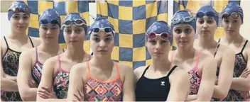  ??  ?? COPS British Championsh­ip squad members. From the left are Ella McGhie, Mia Leech, Kenzie Whyatt, Eve Wright, Amelia Monaghan, Emma Leslie, Lauren Harrison and Poppy Richardson.