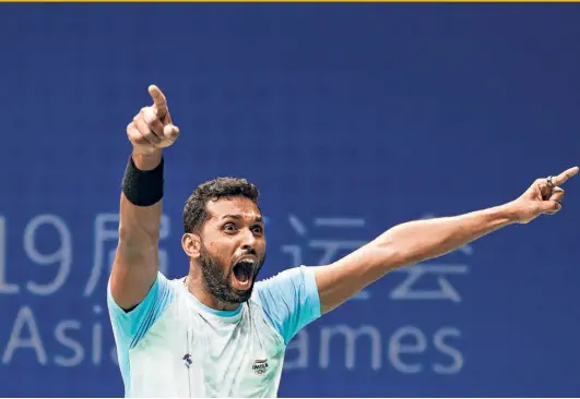  ?? PTI ?? Marching forward: The never-say-die spirit of H. S. Prannoy elevated the profile of Indian badminton in 2023.