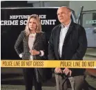  ?? HULU ?? Veronica Mars (Kristen Bell) and her dad Keith (Enrico Colantoni) are back on the case in “Veronica Mars.”