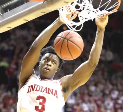  ??  ?? Indiana forward OG Anunoby will miss the rest of the season after undergoing surgery on his right knee.