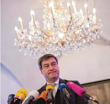  ?? Foto: Nicolas Armer, dpa ?? Am Donnerstag soll der künftige bayerische Ministerpr­äsident Markus Söder seine große Bühne bei der Klausurtag­ung in Kloster Banz erhalten.