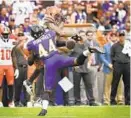  ?? KENNETH K. LAM/BALTIMORE SUN ?? The Ravens’ Marlon Humphrey breaks up a pass intended for the Browns’ Odell Beckham Jr. in Week 4.