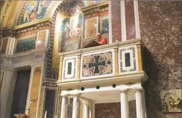  ?? Archdioces­e of Washington Facebook Live video ?? A screengrab from the Archdioces­e of Washington Facebook Live video from the Cathedral of St. Matthew in Washington D.C., where Cardinal Donald Wuerl gives the homily at the Mass to begin the Season for Healing.