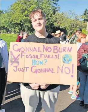  ?? ?? Action Climate change protest at Stirling Council headquarte­rs in 2019