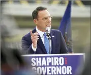  ?? KEITH SRAKOCIC — THE ASSOCIATED PRESS FILE ?? Attorney General Josh Shapiro, the Democratic candidate for governor, is breaking with Gov. Tom Wolf over Wolf’s plan to fight climate change.