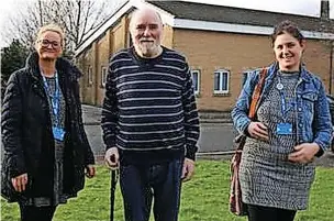  ?? ?? Former hoarder Steve Green, with Ruth Hartman, an occupation­al therapist, and Steph Liggins, a support time recovery worker at East Lancashire Community Living Skills Mental Health Team