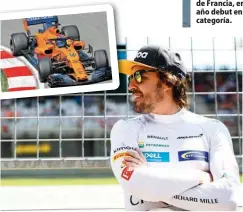  ??  ?? EL RETIRO. De Fernando Alonso (37 años), tras 17 temporadas en la F.1. Se va con 32 victorias, 22 poles y 97 podios, además de dos campeonato­s del mundo, en 2005 y 2006. Su lugar en McLaren será ocupado por el español Carlos Sainz (23), que estará acompañado del inglés Lando Norris (18).