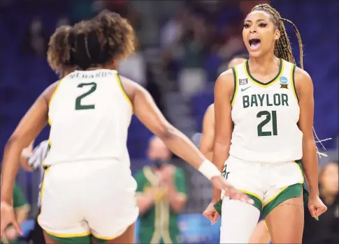  ?? Carmen Mandato / Getty Images ?? Baylor’s DiJonai Carrington was picked by the Connecticu­t Sun in the WNBA draft on Thursday.