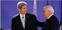  ?? (Benoit Tessier/Reuters) ?? US SECRETARY of State John Kerry and German Foreign Minister Frank-Walter Steinmeier attend a news conference in Paris on December 10.