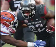  ?? (Democrat-Gazette file photo) ?? Rawleigh Williams rushed for 148 yards and 2 touchdowns on 26 carries to help lead Arkansas to a 31-10 victory over Florida on Nov. 5, 2016, at Reynolds Razorbacks Stadium in Fayettevil­le. It was the Razorbacks’ most recent SEC home victory.