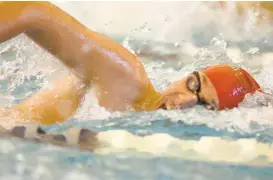  ?? Jerry Baker / For the Chronicle ?? Lamar senior Riley Carson will lead a strong Texan contingent at the UIL State Swimming and Diving Championsh­ips in Austin this weekend.