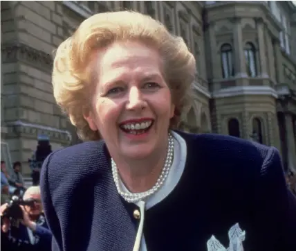  ?? PHOTO: GETTY IMAGES ?? Margaret Thatcher in 1987; (left) Lord Young