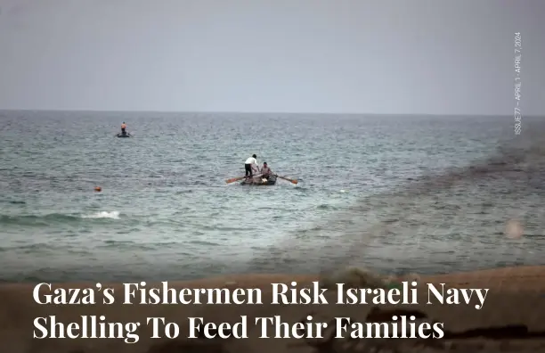  ?? ?? People fishing in the southern Gaza Strip city of Khan Younis in December 2023. — Source: Rizek Abdeljawad/Xinhua/ZUMA