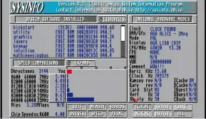  ??  ?? Here we’ve downloaded sysinfo, a handy PD benchmark tool that will check your Amiga against known models.