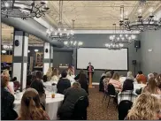  ?? ?? Kay Coughlin is a business coach, advocate for family caregivers, and CEO of Facilitato­r On Fire. She was invited to speak at the Women’s Leadership Connection luncheon on Wednesday hosted by the Richland Area Chamber of Commerce
Photo by Emily Schwan