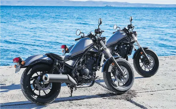  ?? — HONDA FILES ?? The Honda Rebel 350 and 500 have set new standards for what you can buy in an inexpensiv­e, entry-level motorcycle.