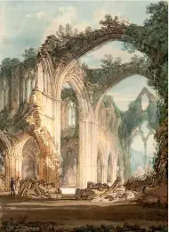  ?? ?? Tintern Abbey: The Crossing and Chancel, Looking towards the East Window, 1794, by Turner.