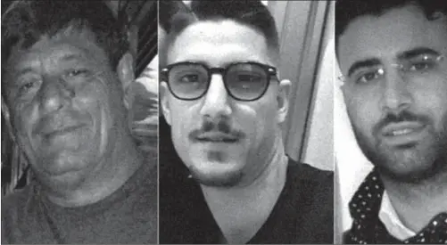  ??  ?? ITALIANOS. Estas son las tres persona ssecuestra­das por la policia en México.