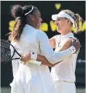  ?? GLYN KIRK/AFP/GETTY IMAGES FILE PHOTO ?? Angelique Kerber, right, beat Serena Williams, the 23-time major champion, in the Wimbledon final in July.