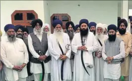  ?? HT PHOTO ?? Sikh leaders at the residence of deceased Sikh activist Gurbaksh Singh Khalsa in Thaska Ali village in Kurukshetr­a on Tuesday.