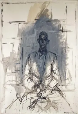  ??  ?? ‘Portrait of James Lord’, 1964 (above), ‘Small Self-portrait’, 1921 (below left) and ‘Louis Aragon’, 1946 (below right), all by Giacometti