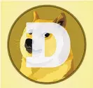  ?? RICHARD DREW/ASSOCIATED PRESS ?? The Dogecoin logo pictured on a phone app. The digital currency advertised as the one “favored by Shiba Inus worldwide” is having its day. Fans of the cryptocurr­ency touted April 20, long an unofficial holiday for marijuana devotees, as “Doge Day” and imploring each other to get its value up to $1.