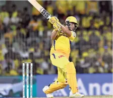  ?? M. VEDHAN ?? Unstoppabl­e: Much of Dube’s success in the yellow jersey is down to the clarity of role CSK has given him.