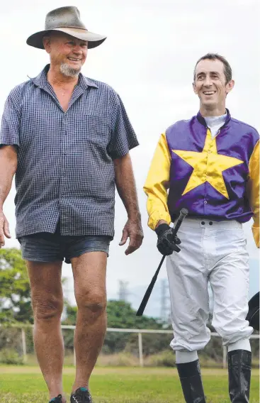  ?? He is pictured with jockey Kirk Stone. ?? RACING ALL-ROUNDER: In 2013, John Rowan was vocal about a shortage of riders threatenin­g the Far Northern racing industry.