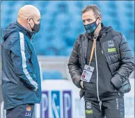  ??  ?? Danny Wilson, right, with Edinburgh coach, Richard Cockerill, before Friday’s postponeme­nt