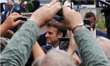  ?? Photograph: Pascal Rossignol/Reuters ?? France’s president, Emmanuel Macron, votes in the second round of parliament­ary elections in Le Touquet-Paris-Plage on 19 June.