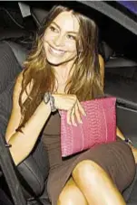  ?? Photo by David Tonnessen/ Jeff Steinberg, Pacificcoa­stnews.com ?? Sexy Sofia Vergara climbs into a car with style after leaving the Bagatelle restaurant in Los Angeles.