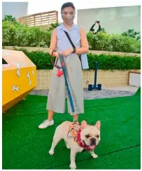  ??  ?? GEORGIE The Frenchie and owner Nina Nacianceno spend bonding time at the Paw Park.