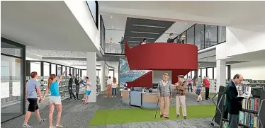  ??  ?? An artist’s impression of the Gore District Councils’ proposed new library foyer.