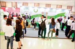  ??  ?? Students attend the National Career and Productivi­ty Fair 2019 at the Koh Pich Exhibition and Convention Centre on November 3.