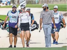  ?? ANDREW WEST/ THE NEWS- PRESS ?? Nelly Korda played with team partner Denny McCarthy at the QBE Shootout in December.