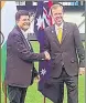  ?? ?? Union minister Piyush Goyal with Australian minister Dan Tehan.