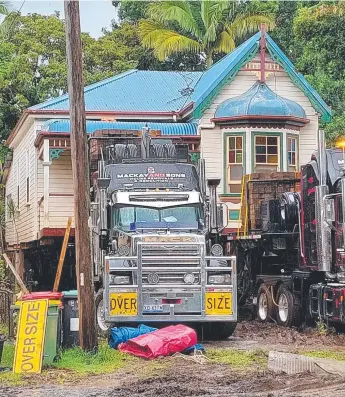  ?? ?? One of Lismore's first homes to be relocated after a buyback was accepted. Picture: Matty Johns