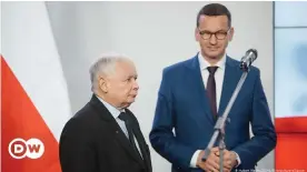  ??  ?? The leaders of Poland's United Right, Mateusz Morawiecki (r.) und Jaroslaw Kaczynski