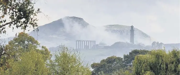  ??  ?? 0 Stunning: Arthur’s Seat on an foggy morning. The study looked at Tripadviso­r reviews which included the words ‘beautiful’, ‘pretty’ and ‘picturesqu­e’ to reveal the most beautiful walks in the UK