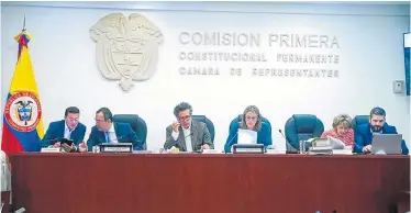  ?? Foto cortesía ?? En la Comisión Primera de la Cámara se discutió la reforma política que está en trámite y la posibilida­d de que se incluya un artículo sobre la ampliación del periodo de los mandatario­s./