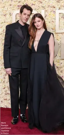  ?? ?? Mark Ronson and Grace Gummer in Gucci.