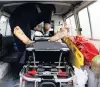  ?? PHOTO: REUTERS/ ?? An injured man receives treatment inside an ambulance at a hospital after a blast in Kabul yesterday.