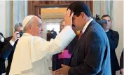  ??  ?? L’incontro Il Papa ha ricevuto in forma privata Maduro lo scorso 24 ottobre (qui sono in Vaticano nel 2013)