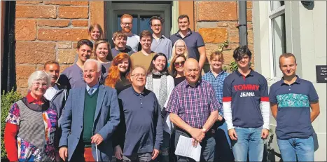  ?? Photograph­s: Arran Theatre and Arts Trust. ?? Students from Royal Northern College of Music with their tutors Pat McMahon, Peter Wilson and Alec Crowe.