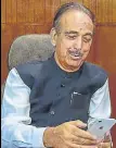  ?? PTI ?? Senior Congress leader Ghulam Nabi Azad during a press conference in New Delhi on Monday.