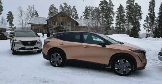  ?? ?? VI FIKK: teste Nissan X-Trail og Nissan Ariya med e4ORCE på isveier i de finske skoger.