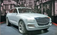  ?? RICHARD DREW / ASSOCIATED PRESS ?? The hydrogen fuel cell Genesis GV80 concept SUV, at the New York Internatio­nal Auto Show on Thursday.