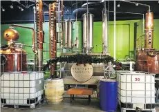  ??  ?? Okanagan Spirits Craft Distillery in Vernon employs a copper still.