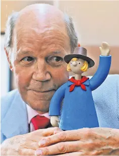  ??  ?? Cant, right, with Windy Miller, who owned a mill at Camberwick Green, and, below, with Chloe Ashcroft, Humpty and Jemima on Play School